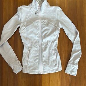 Light Pink Lululemon Jacket with Athletic Fit and Stand-Up Collar
